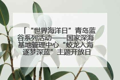 “世界海洋日”青岛蓝谷系列活动——国家深海基地管理中心“蛟龙入海 逐梦深蓝”主题开放日活动成功举办
